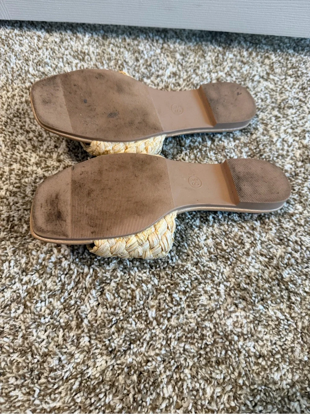 Neutral Braided Slide Sandals - Women - Size 6.5